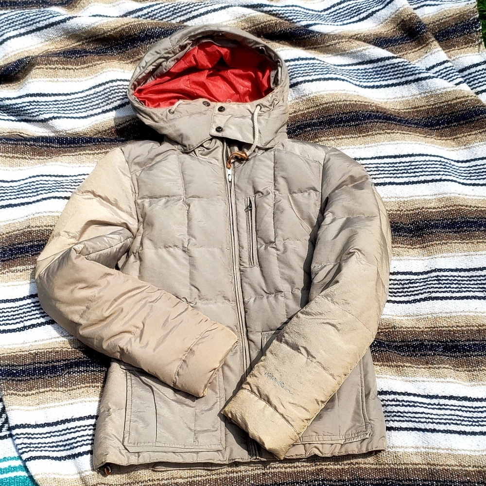 Eddie Bauer Womens Large Down Filled Coat Full Zip Jacket Goose